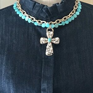 Beautiful Baroque Cross Necklace